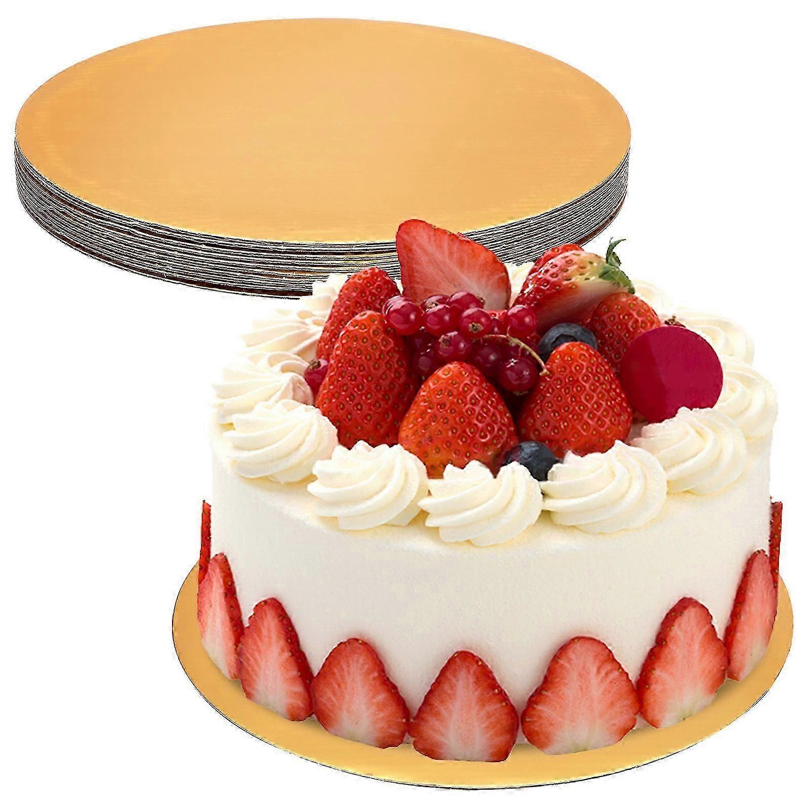 Golden Corrugated Cake Base Boards for Baking, 10Pcs