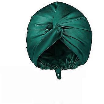 Gorro de pelo de satén de seda ajustable para dormir, turbante de gorro de dormir de doble capa para envolver el cabello, turbante de gorro de dormir de envoltura nocturna para mujeres para hombres