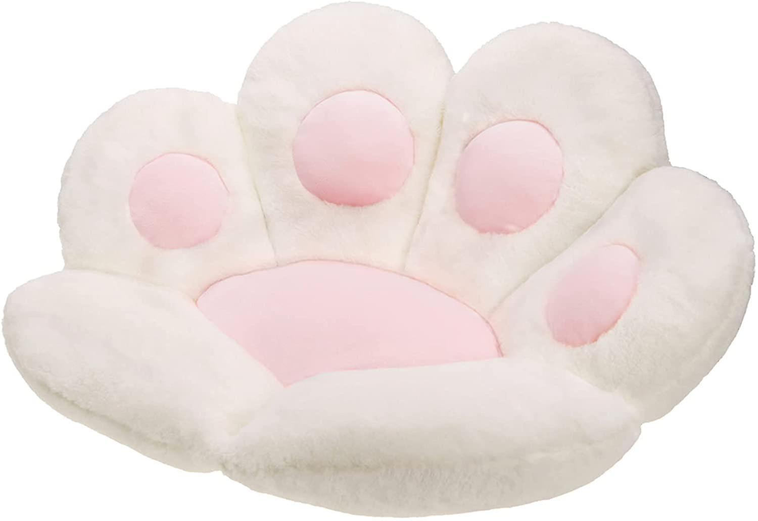 Cat Paw Cushion Lazy Sofa Office Chair Cushion Bear Paw Warm Floor Cute Seat Pad For Dining Room Bedroom Comfort Chair For Health Building White31.4x2
