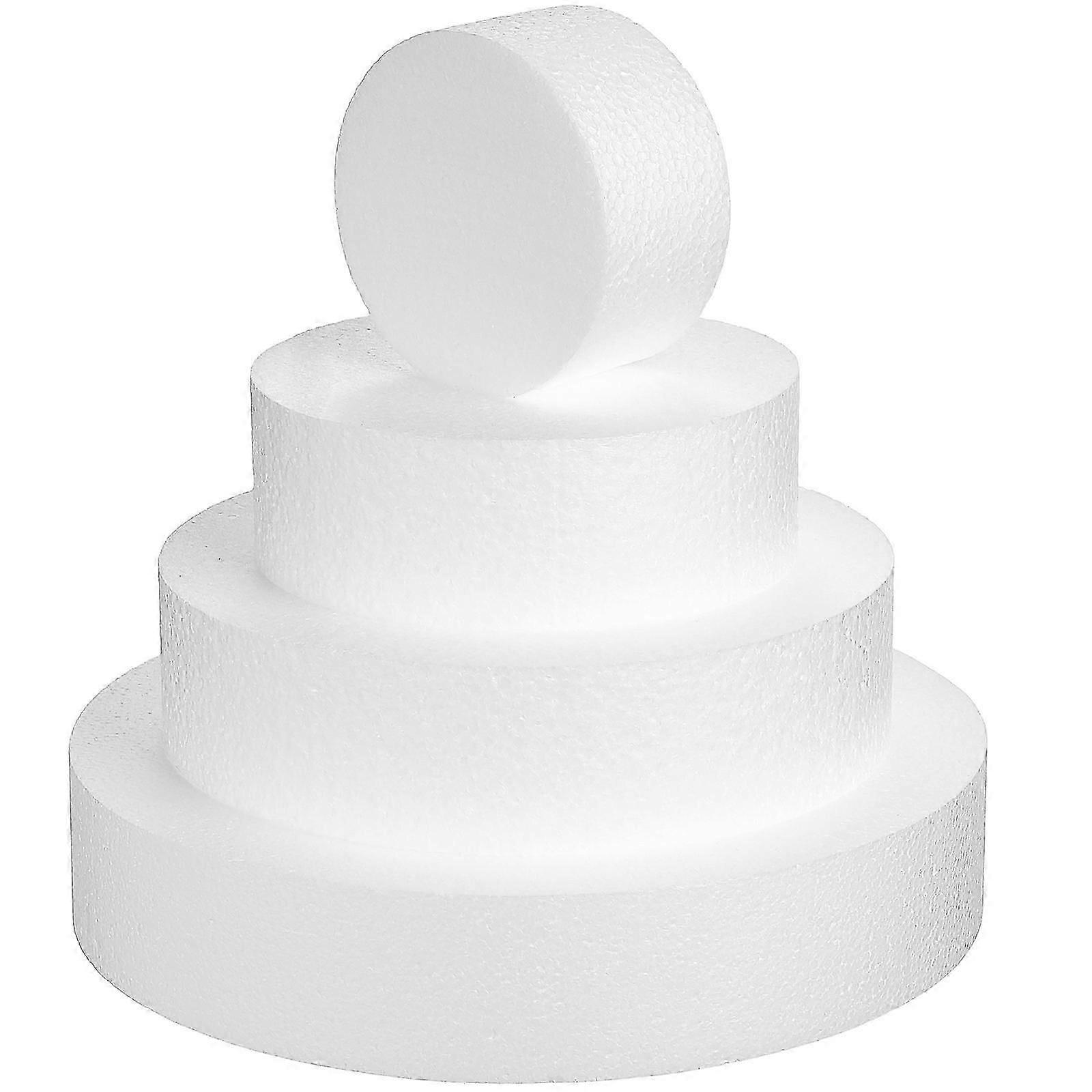 Cylindrical Shape Foam Cake Dummy Bakers Hobbyists 4Pcs