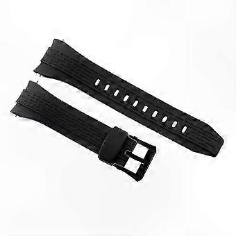 26mm Rubber Watch Strap with Black PVD Buckle compatible with Seiko Velatura Kinetic 7T62 Ref: 6820