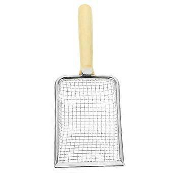Cat Litter Scoop Stainless Steel for Easy Litter Cleaning Wood Handle