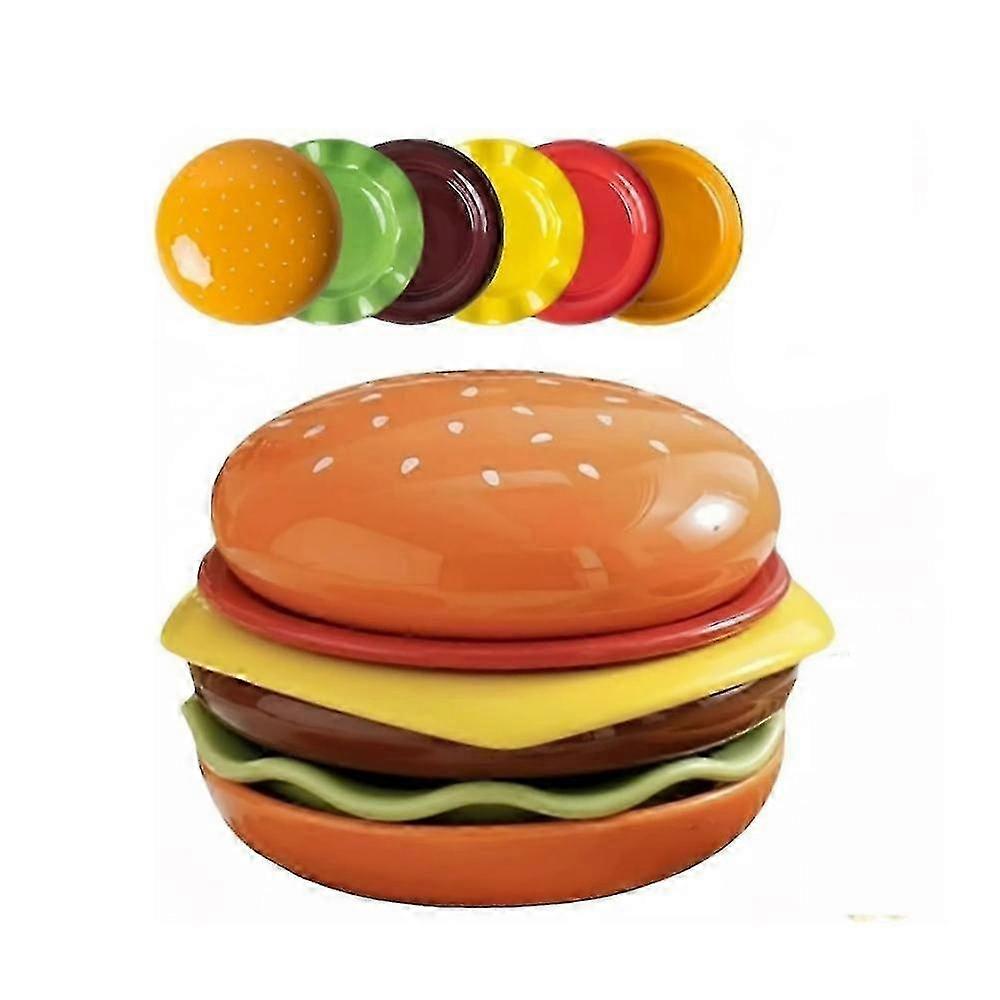 Stackable Hamburger Plate Set 6-Layer Mini Dinnerware Collection