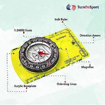 Boussole d’orientation - Boussole de reconnaissance premium pour la randonnée, le camping et la randonnée - Meilleur cadeau de survie pour les enfants