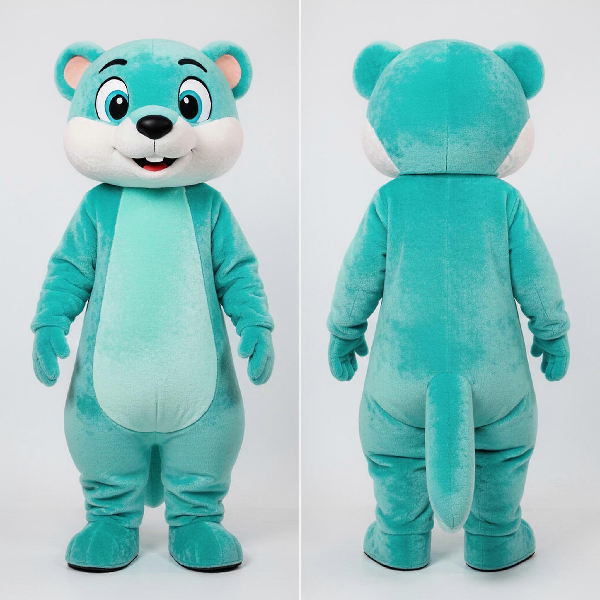 MASTICOT Turquoise Cartoon Weasel Mascot