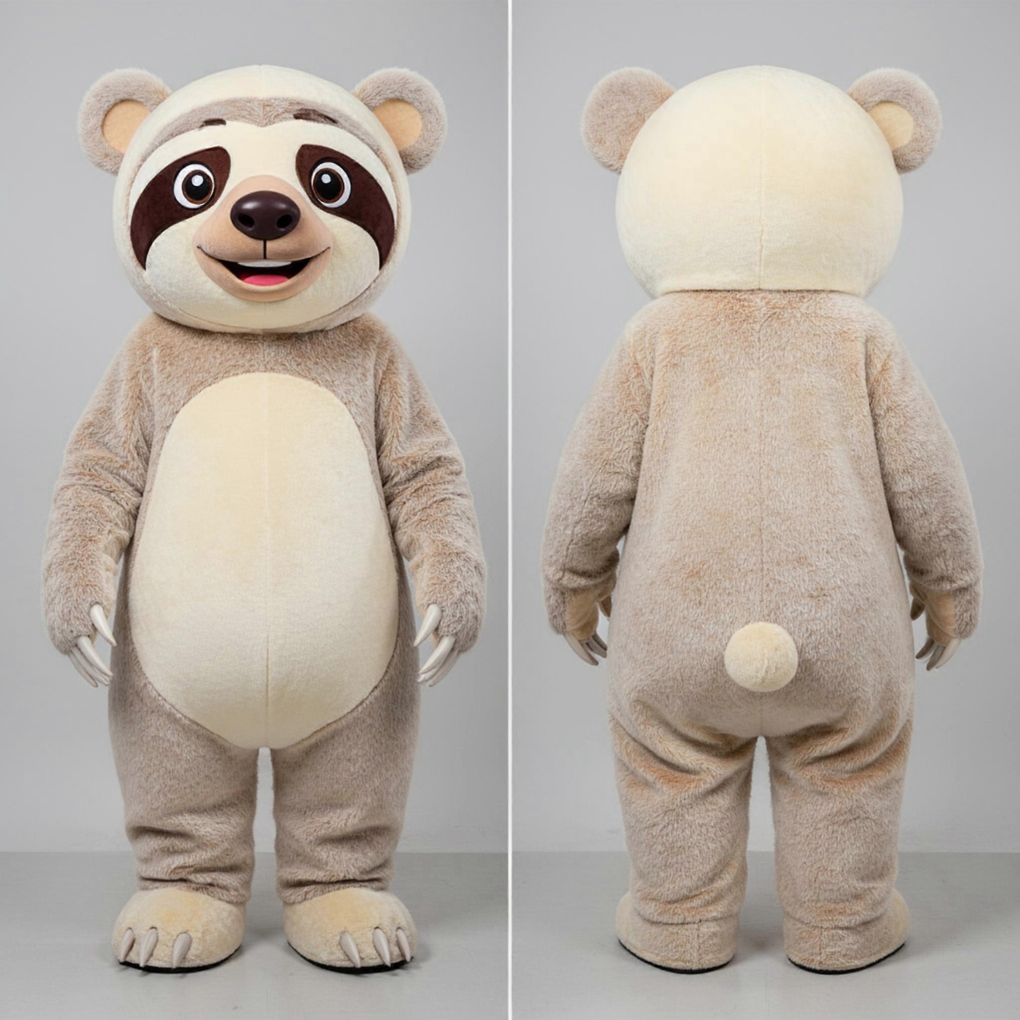 MASTICOT Creamy Cuddly Sloth Bear Mascot