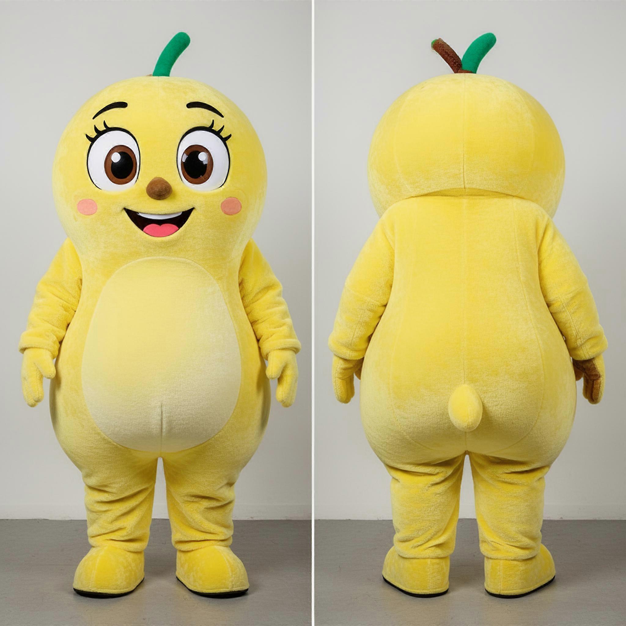 MASTICOT Lemon Yellow Smiling Kiwi Mascot