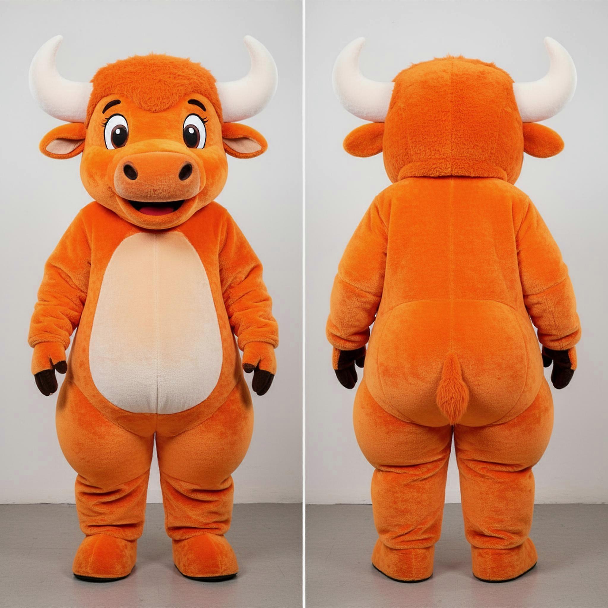 MASTICOT Velvety Orange Sturdy Bison Mascot