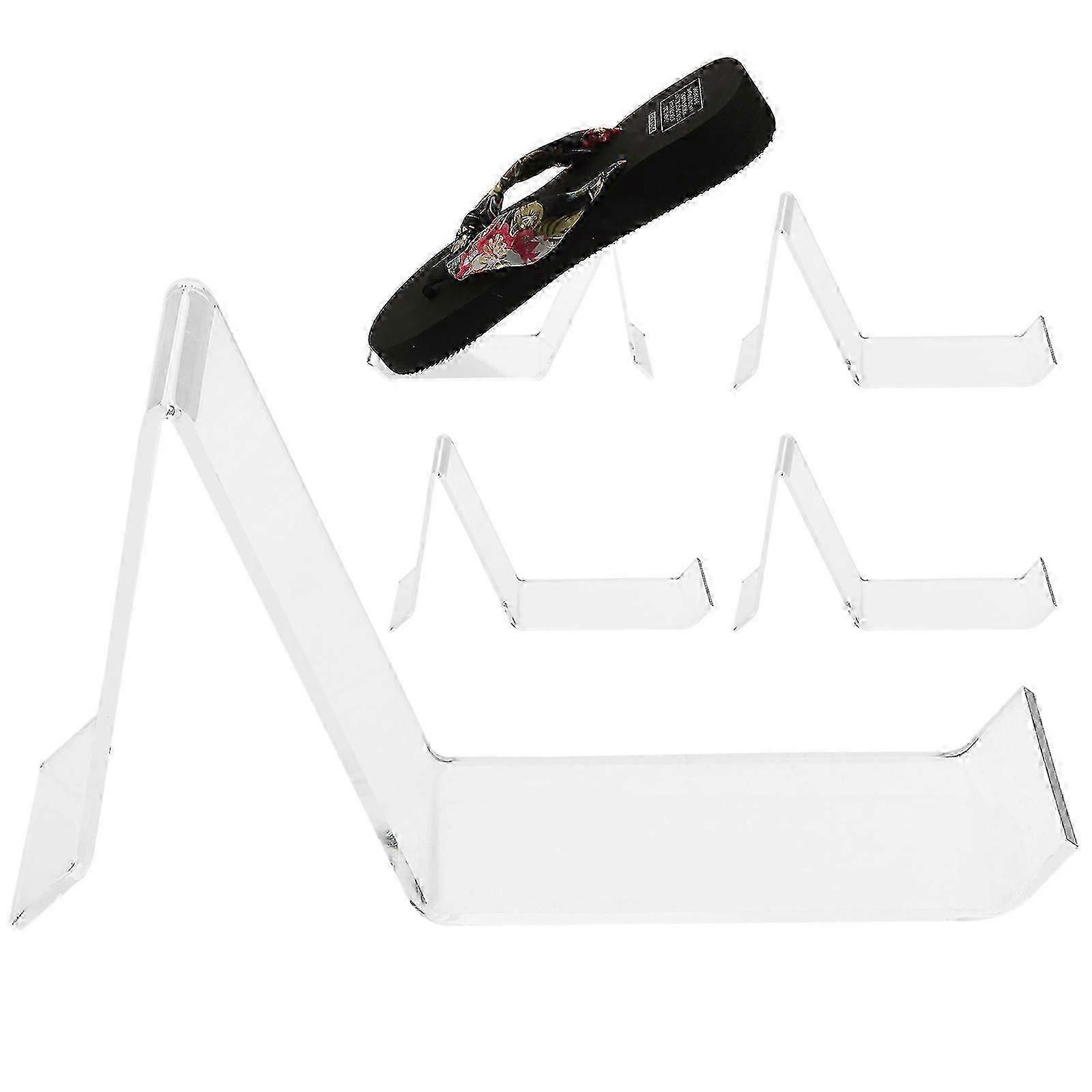 Acrylic Shoe Display Stand, 5 Pack Transparent Riser for Retail Store Showcase - White
