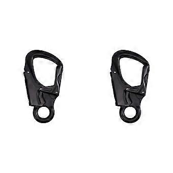 2x Schnapp-Karabiner mit automatischer Verriegelung, 35 kN, Kletterkarabiner, D-förmig, schwarz