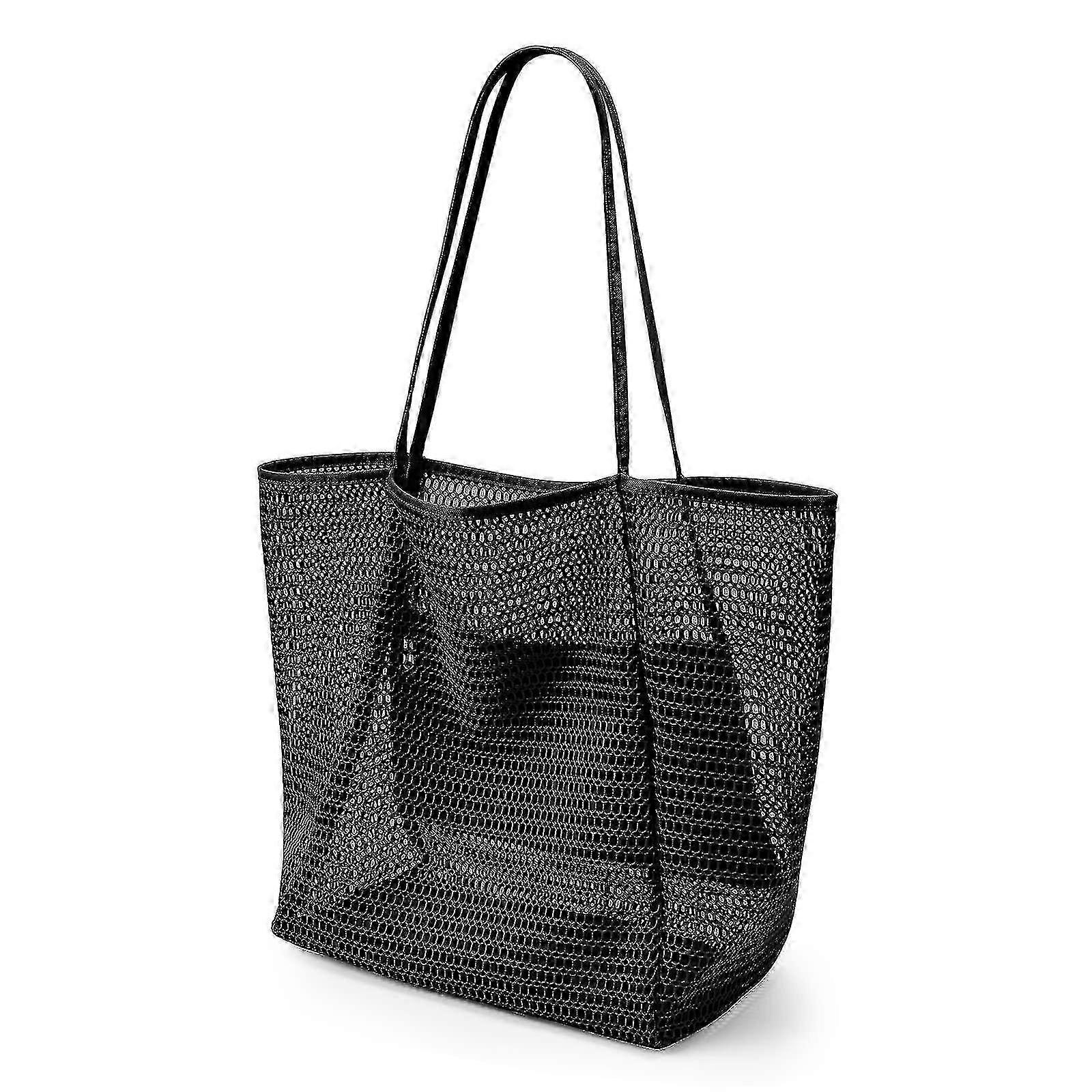 Quick-Dry Mesh Beach Tote With Zip Compartment
