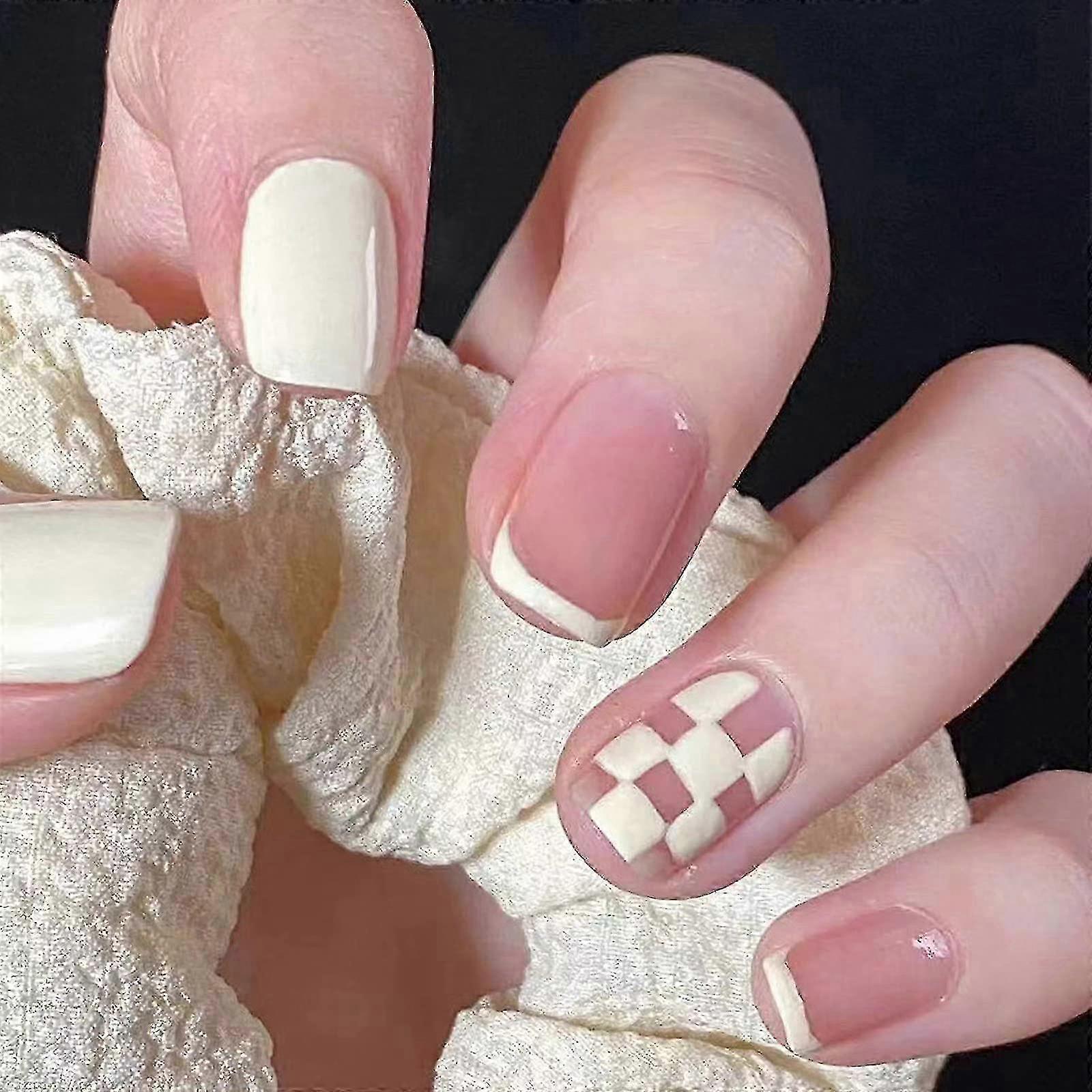 Reusable Short Square Glossy Press On Nails