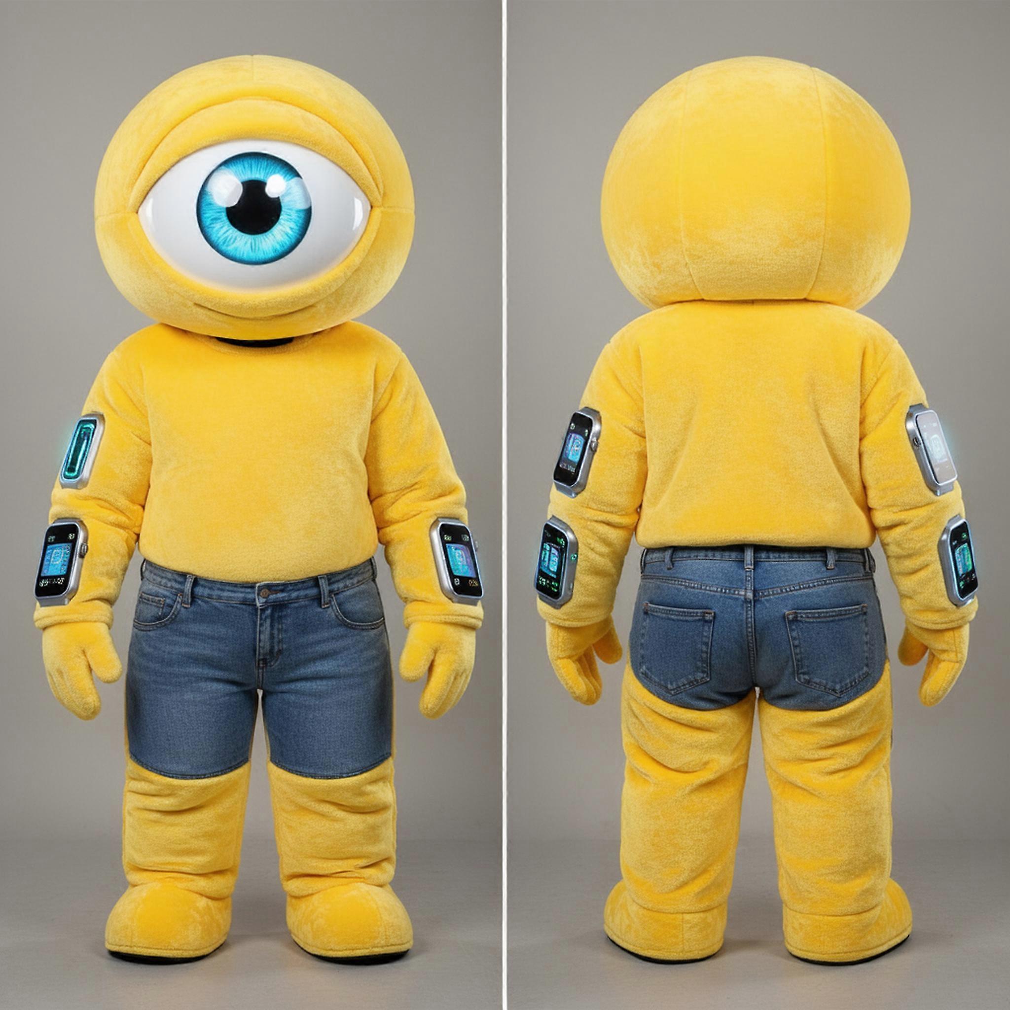 MASTICOT Yellow Single Eyed Cyclops Mascot