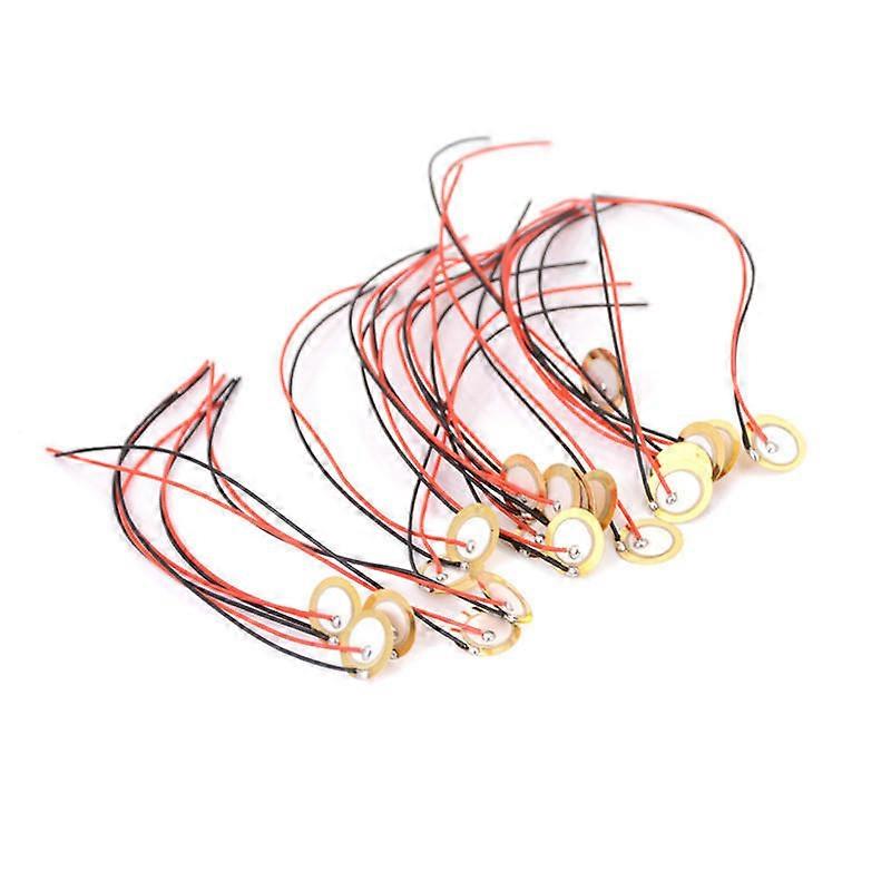 20Pcs 12Mm Piezo Elements Sounder Sensor Trigger Drum Disc + Wire Copper