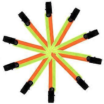 Fluorescent Band Clip Outdoor Reflective Clip for Trail Marking 12Pcs