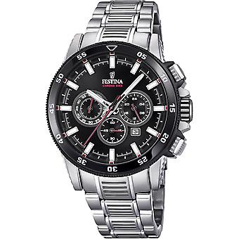 Festina Chrono fiets horloge voor mannen analoge Quartz met roestvrijstalen armband F20352/6