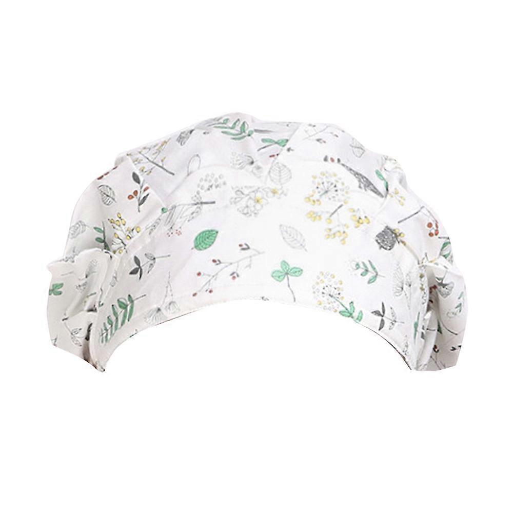 Doctor Hat Rabbit Leaf Pattern for Operating Room 2Pcs Adjustable Cotton