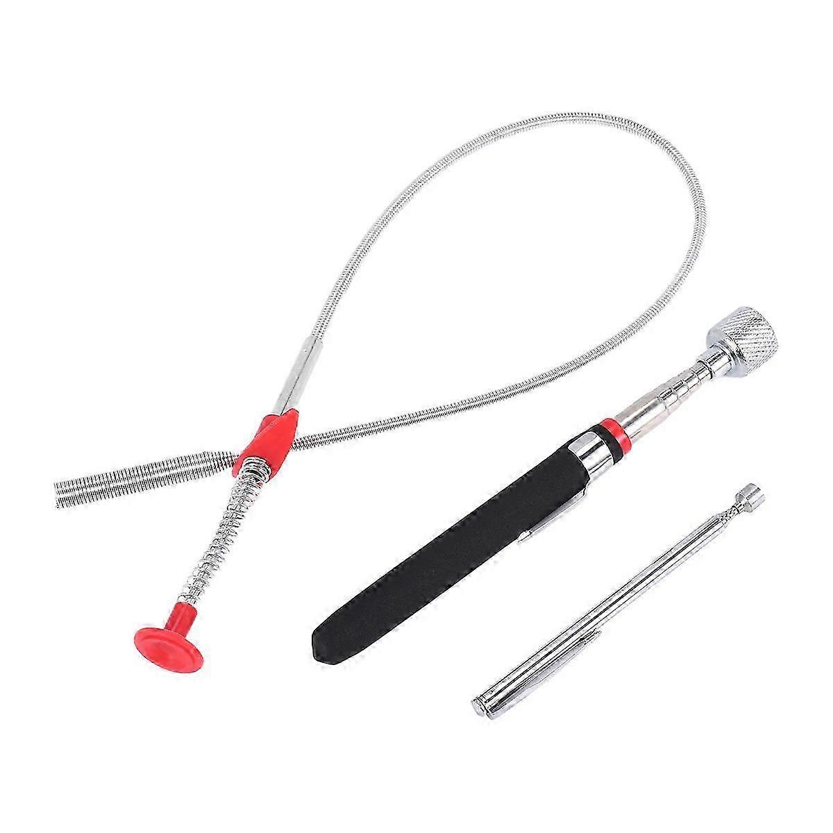 3 Pack Pick-Up Tool Set Magnetic Retrieving Telescoping Curve Grabber