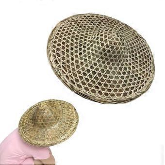 Chinese Bamboo Hat Wide Brim Sun Protection, Lightweight Handwoven Asian Conical Straw Hat for Fishing and Gardening