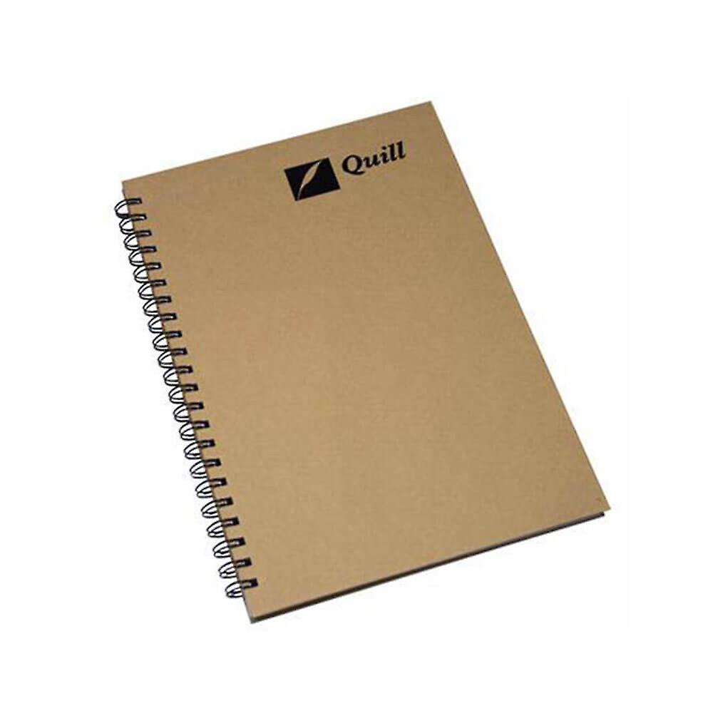 Quill Natural Range Classy Hardcover Twin Spiral Bound Notebook A4 160 Pages
