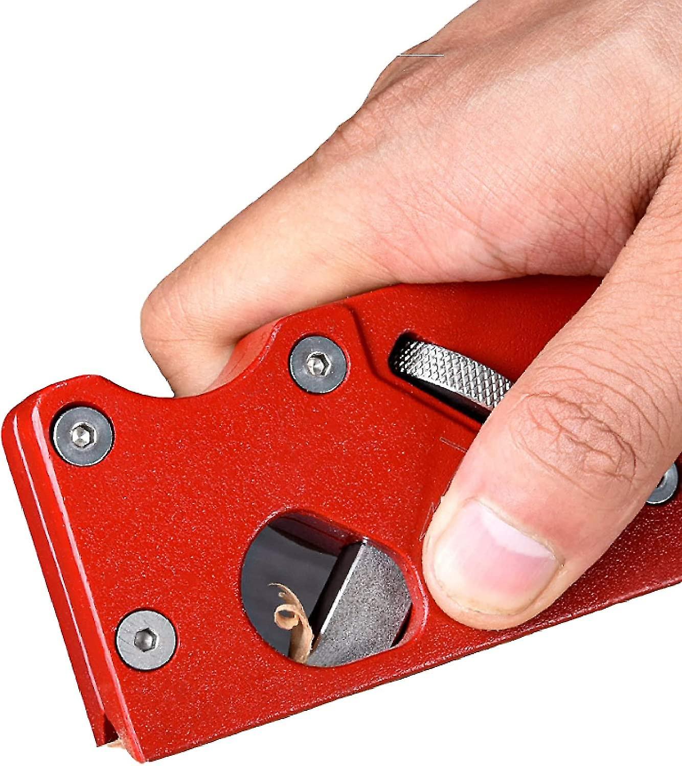 Chamfer Plane Set, Quick Edge Trimming Chamfer Tool Woodworking Edge Corner Flattening Tool For Wooden Hand Tool Craft Diy (1 Cutter Heads Red）