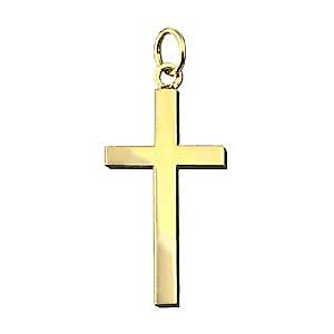9ct Gold 25x15mm plain solid block Cross