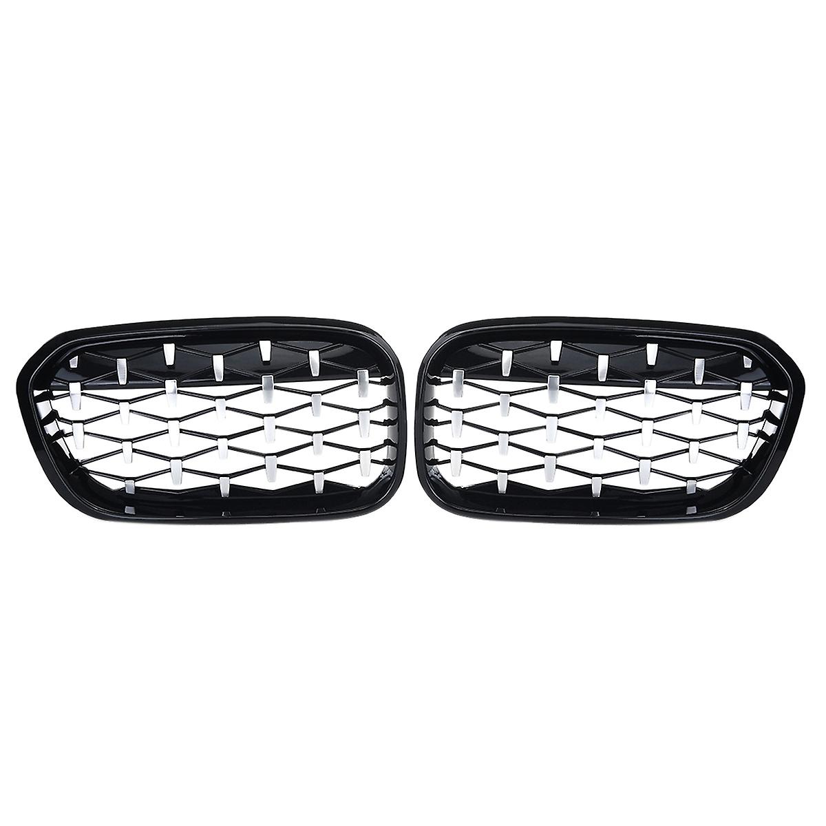 1 Pair Front Kidney Diamond Style Grille Diamond Meteor Grills for - 1 Series F20 2015-2017 Racing