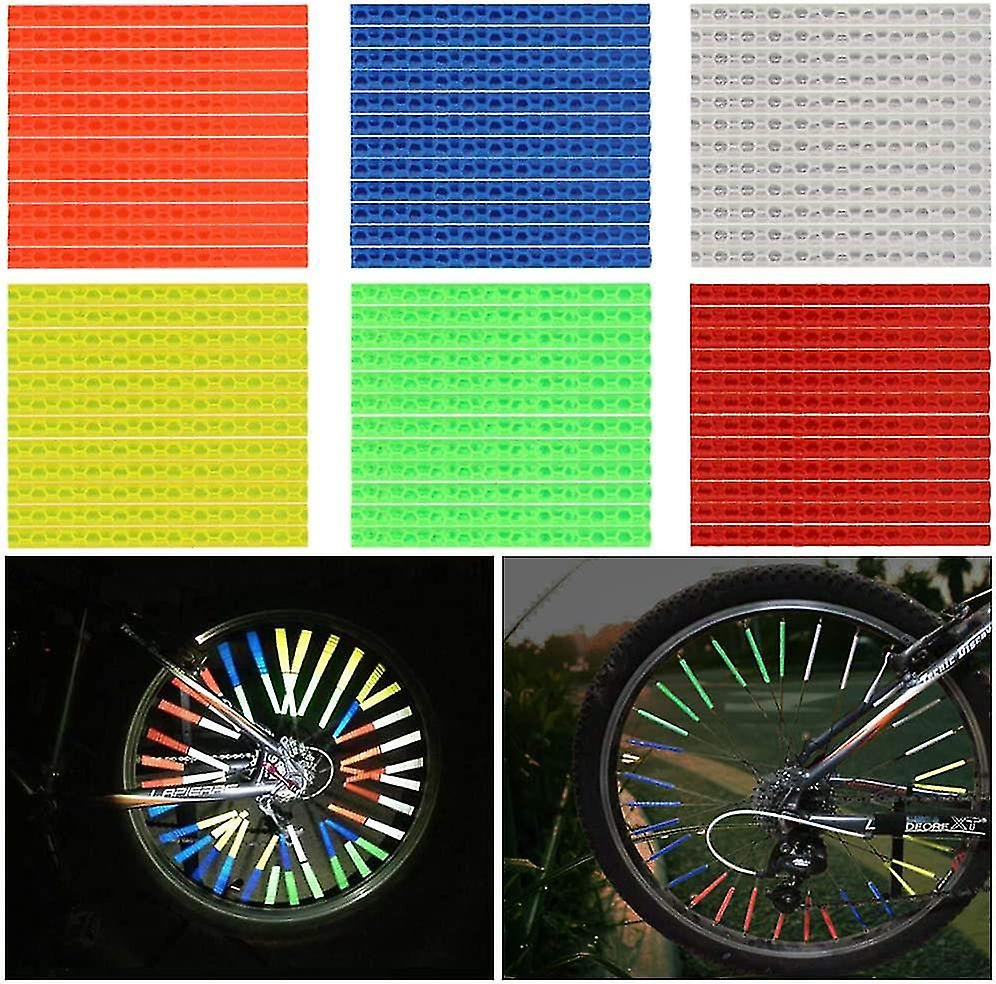 72 Pcs 6 Colors Spoke Reflectors Bicycle Reflectors Spoke Reflectors
