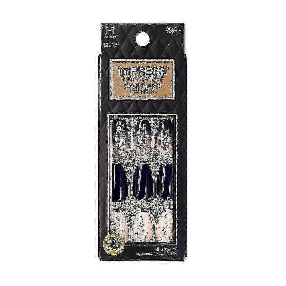Kiss Impress 按压式中号美甲 Couture Luna 系列,棺材色,1 个