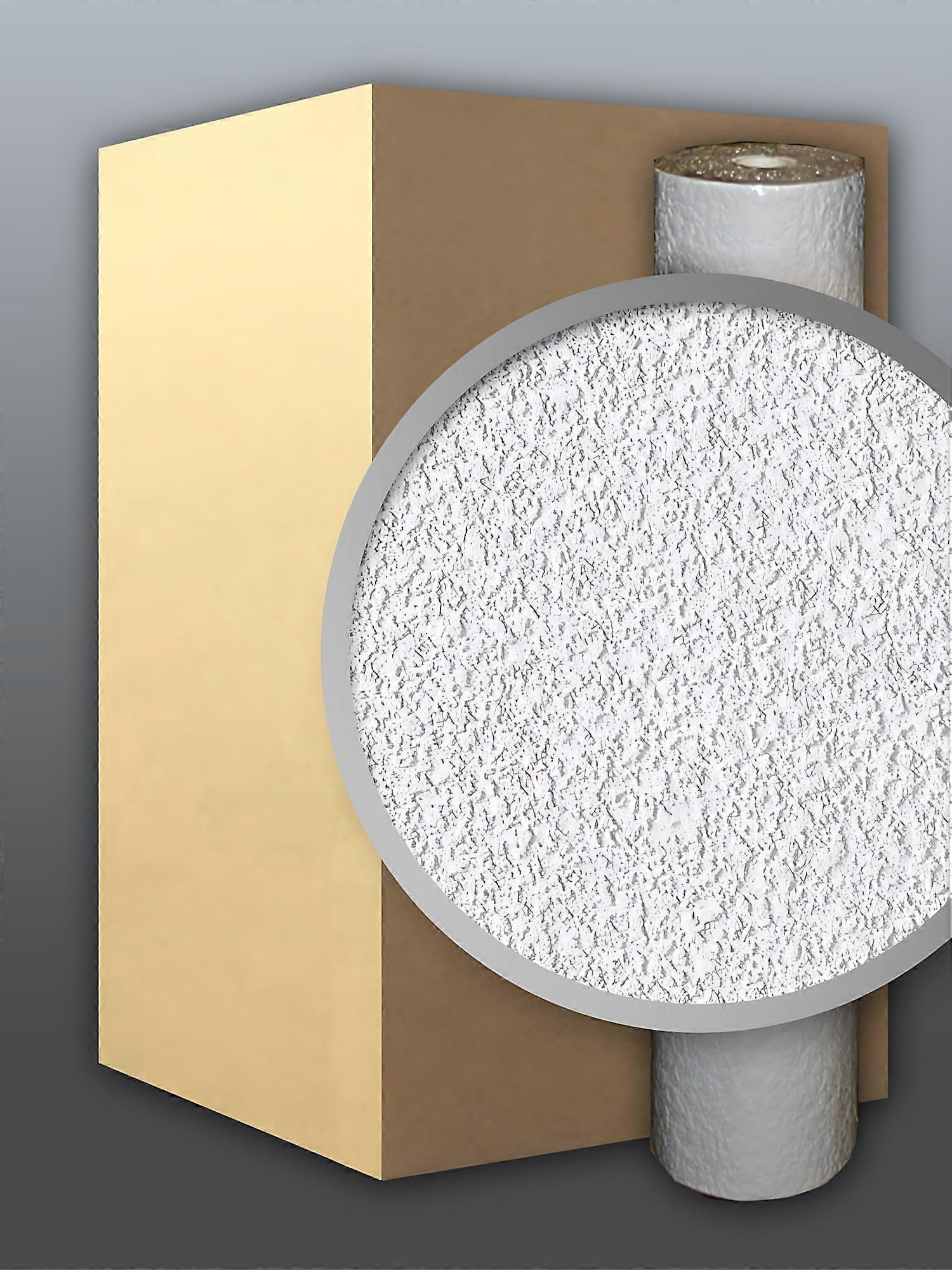 Papier peint blanc effet Papier ingrain 1 carton de 9 rouleaux EDEM 204-40-9