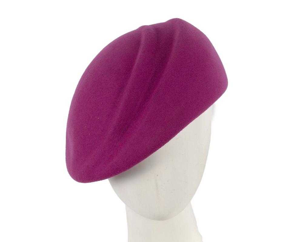 Fuchsia winter felt beret by Max Alexander J413F