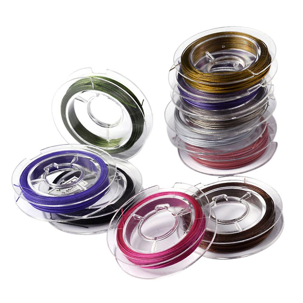 10 Rolls 10m Colored Steel Twine Beading Thread Making Cord Golden Aster