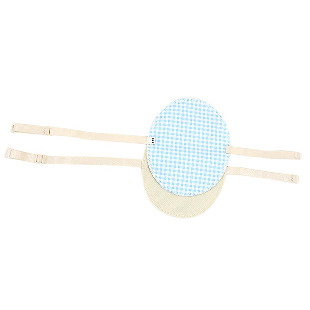 1 Pair Washable Underarm Armpit Sweat Absorbing Pad Shields Light Blue Grid