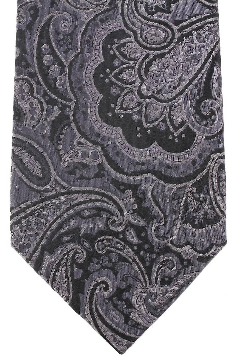 Knightsbridge Neckwear Paisley Silk Tie - Grey