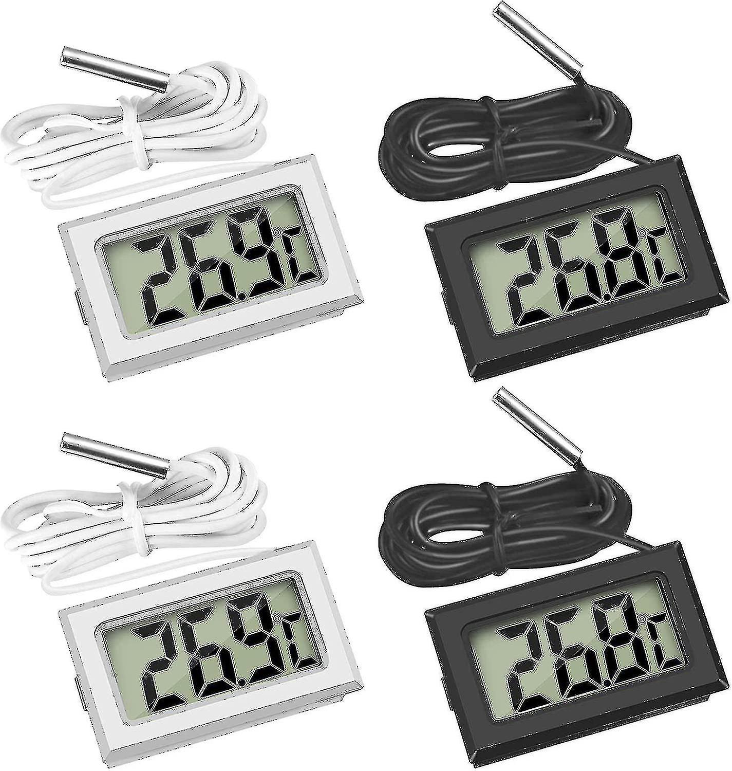 Mini Digital Lcd Thermometer Temperature With Temperature Probe Sensor Tester(4pcs) Crjjkoy