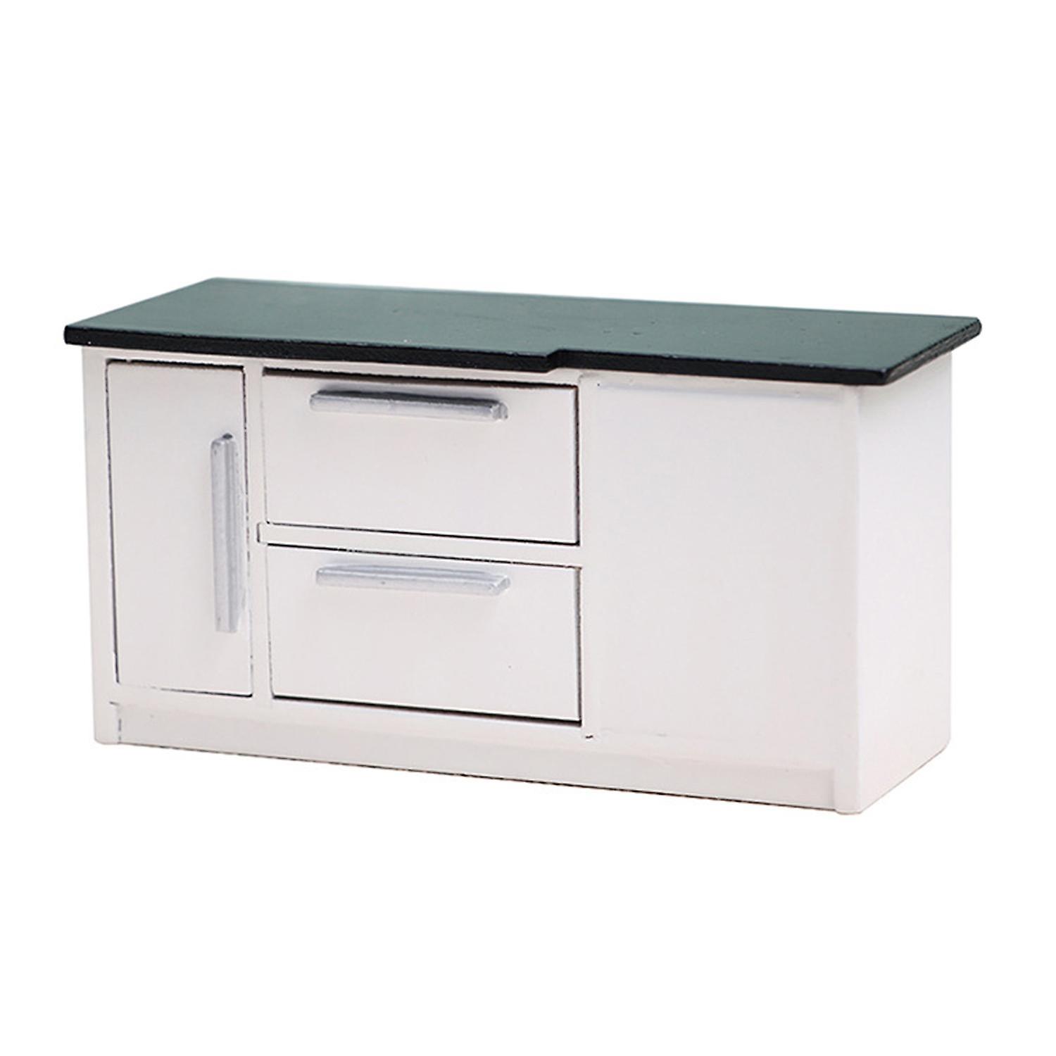 ZHOUBA Miniature Cabinet Realistic Wooden Simulation 1:12 Dollhouse Micro Scene Kitchen Stove Sink