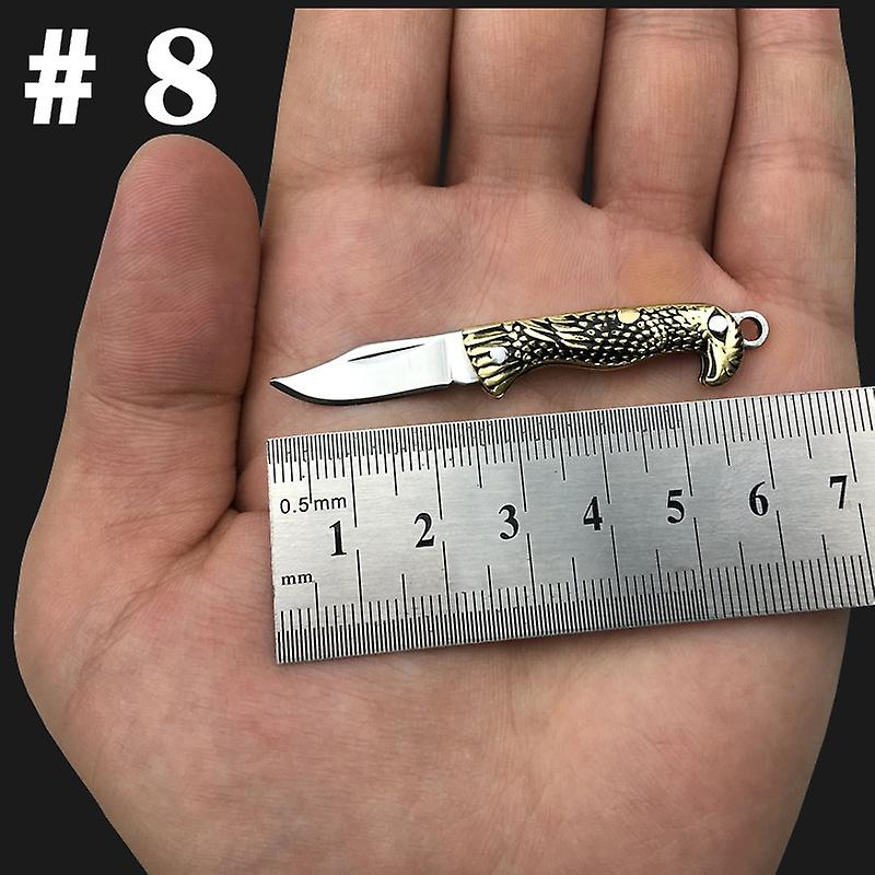 1pc Vintage Brass Mini Pendant Key Chain - Unique Knife Artificial Jewelry Decoration