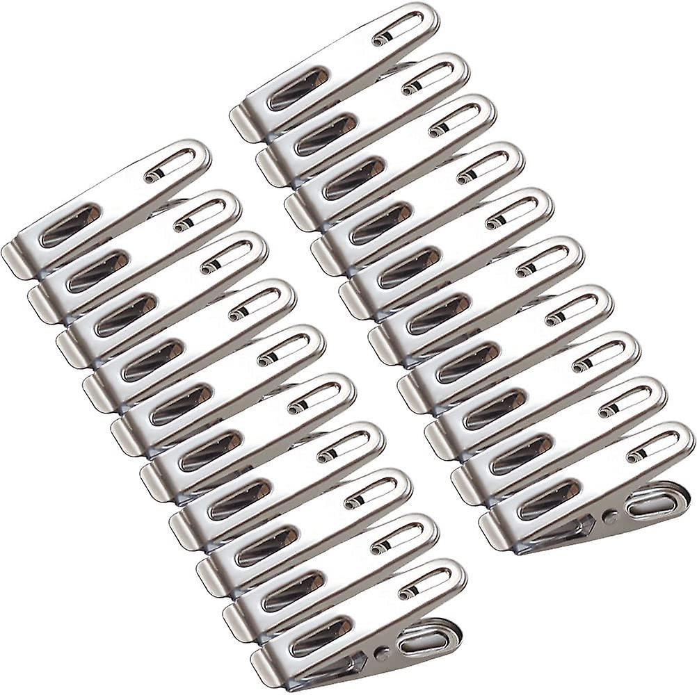 20 Mollette Per Bucato In Acciaio Inox – Clip Metalliche Multiuso Forti – Per Stendibiancheria, Cucina E Sacchetti - 3