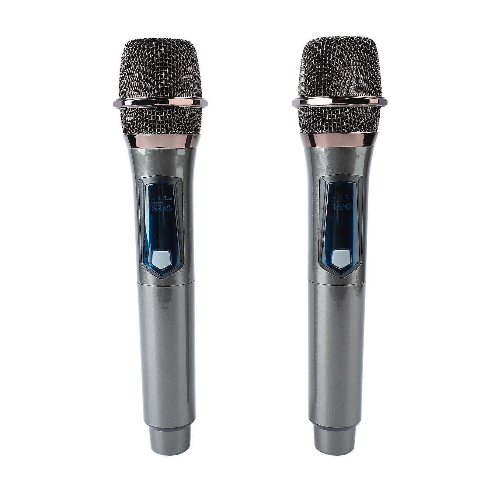 Wireless Handheld Microphone System 1 for 2 UHF Dynamic Cordless Mic for Outdoor Home