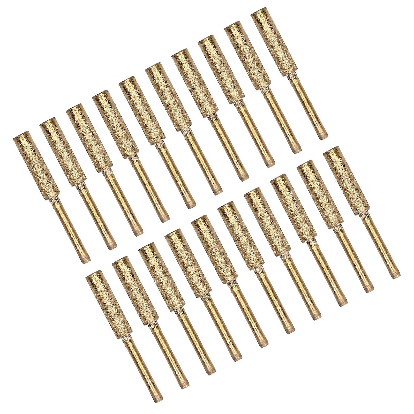 20Pcs Chainsaw Sharpener Burr Grinding Head Rotating File Sharpening Tool Set KitGold 5.5mm
