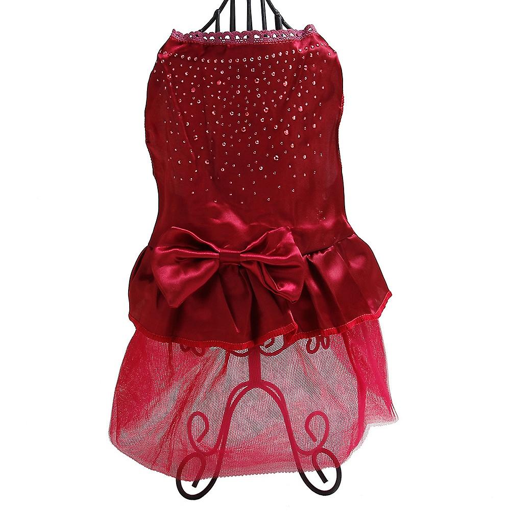 Robe tutu en gaze avec nœud pour chien et chat, vêtement princesse à paillettes, BoSaiD