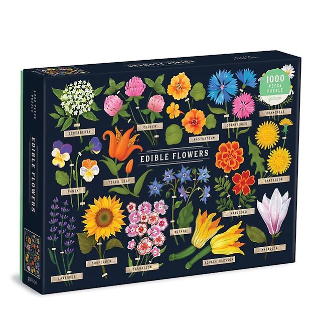 Edible Flowers 1000 Piece Puzzle by Galison Paperback Book