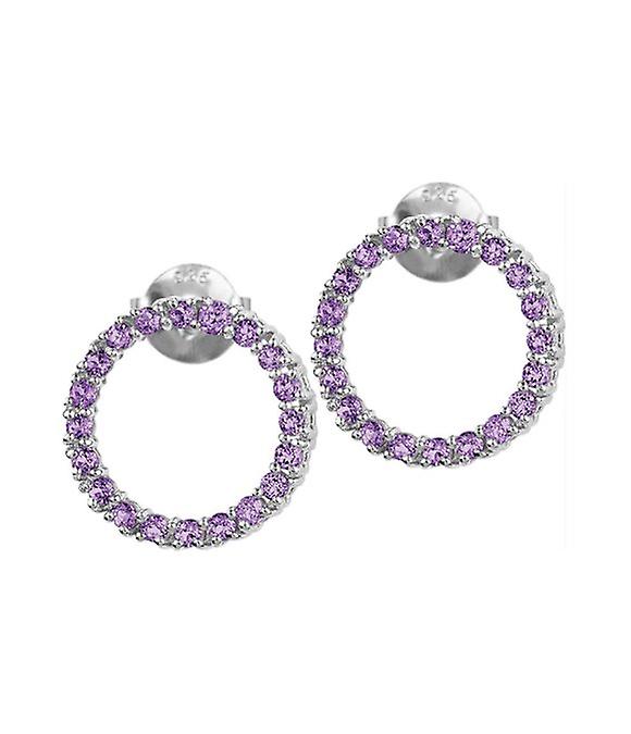 Jacques Lemans - Sterling Silver Studs with Amethyst - SE-O121B
