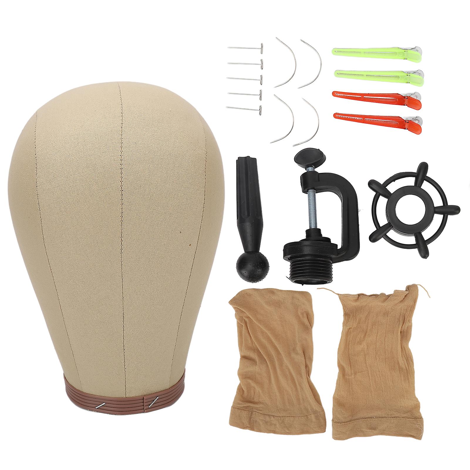 Manequim Cabeça Canvas Wig Head Stand 22in Display Styling Prática Modelo Manequim