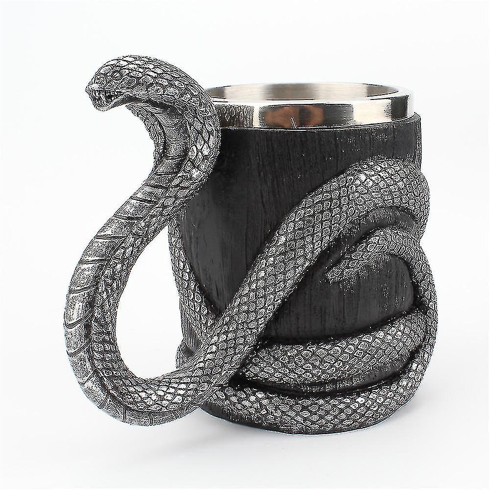 Snake Resin Stainless Steel Cup Mug A Unique Beer Mug with Handles for a Distinctive and Stylish Way to Enjoy Your Favorite Brew