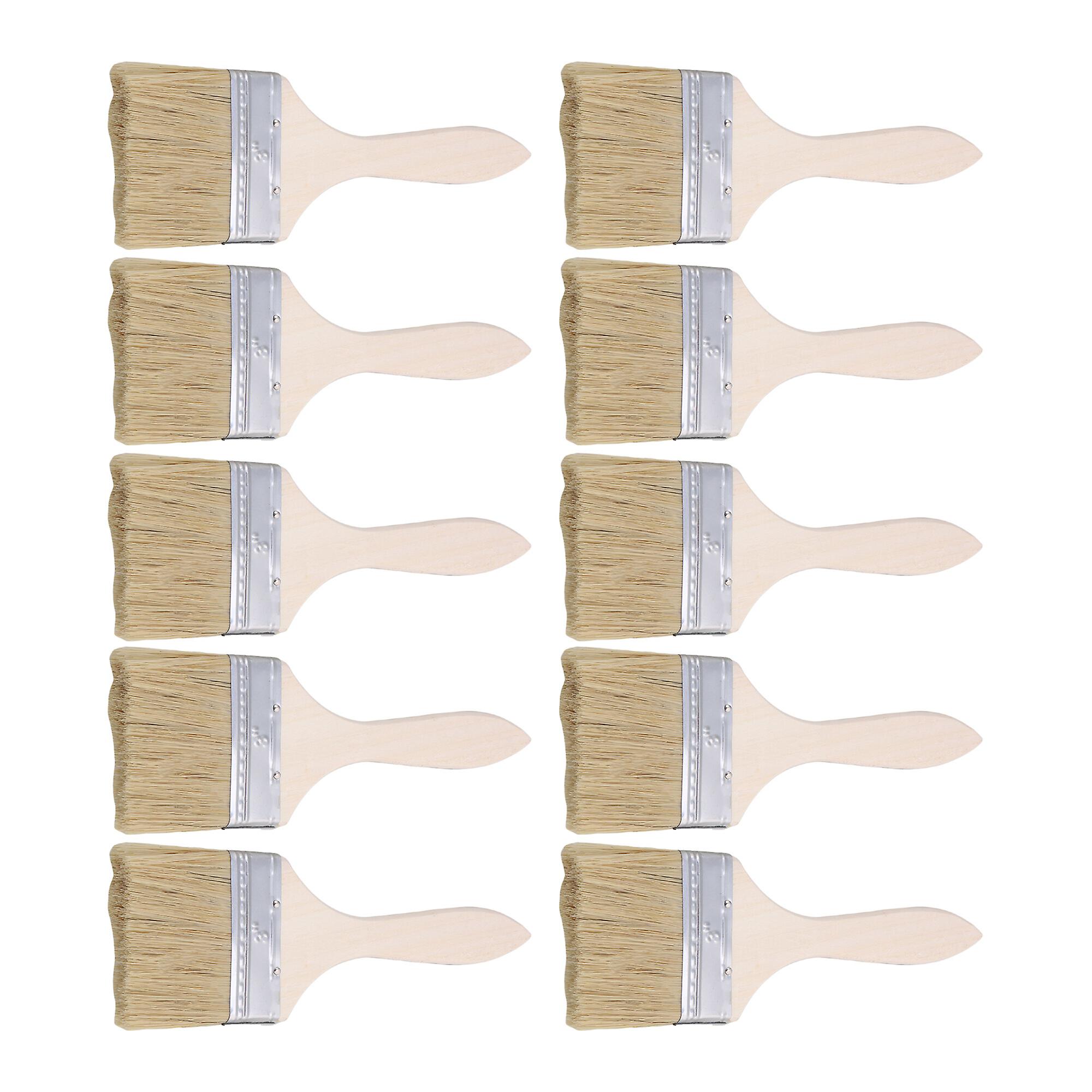 10 Pcs 3 Inch Chip Brushes with Wood Handle for Varnishes & Wall Kit