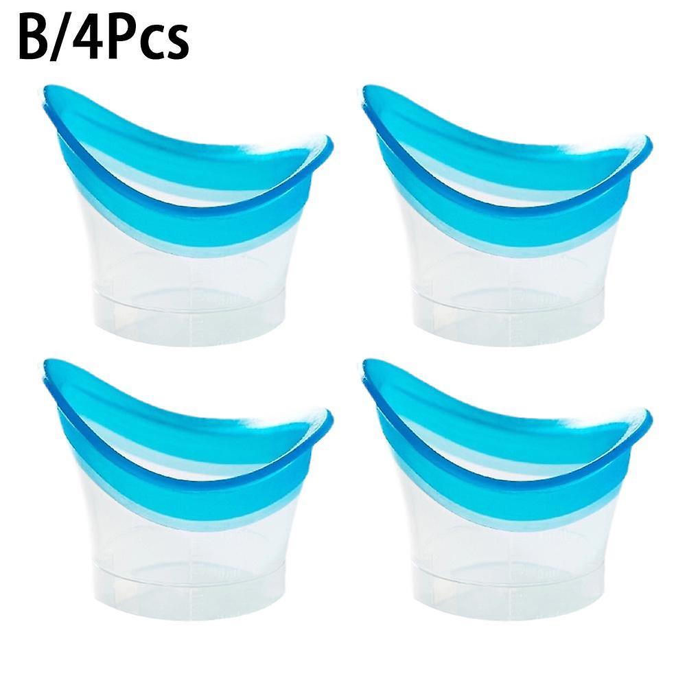 4-Piece Silicone Eyewash Cup Set Reusable Portable Eye Care for Eye Fatigue Relief with Measurement Scale Leak-Proof Design