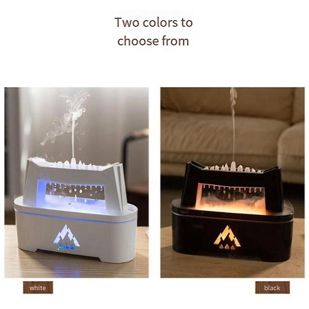 Simulation Raindrop Flame Aromatherapy Air Humidifier Essential Oil Diffuser For Home Diffusor White Eu Plug