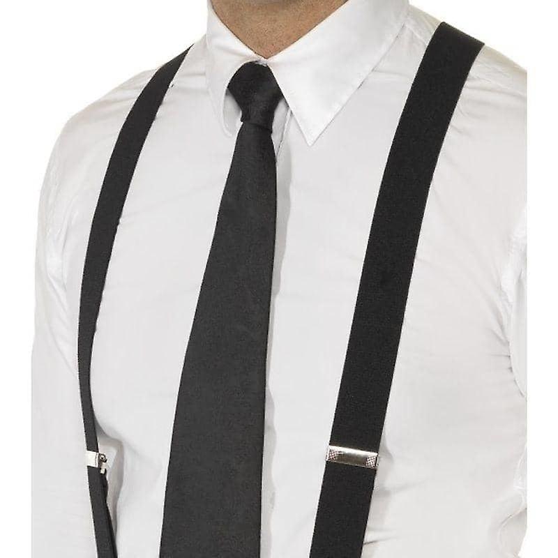 Black Elasticated Braces Adult 25987