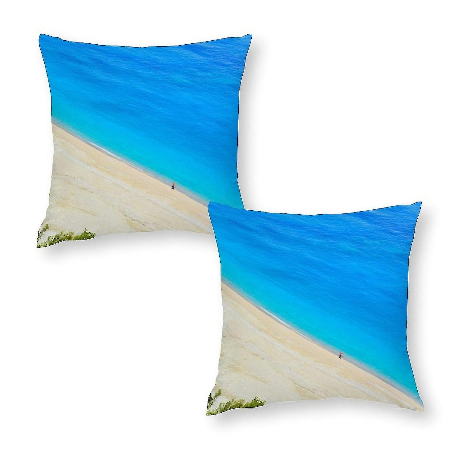 Ocean and sand print pillowcase